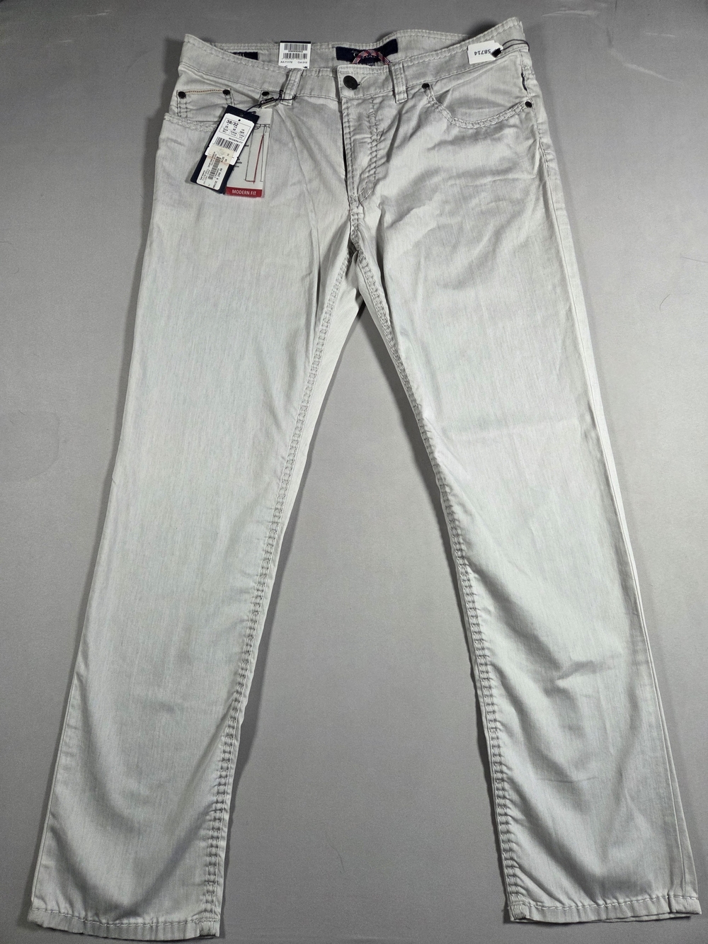 Atelier Gardeur $248 New Men’s Straight Jeans in Light Gray 38x32